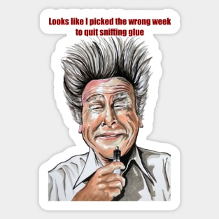 Airplane - wrong week to quit sniffing glue, Llloyd Bridges illustration Sticker